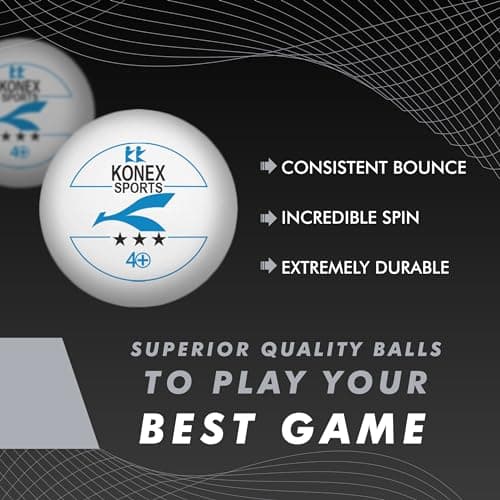 KONEX 40+ Plastic Table Tennis Balls Pack of 12 | High Performance 3-Star ABS TT Balls for Professional Matches and Training | Ideal for Adults & Kids (White) 4