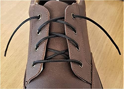 Lify Waxed Cotton Extra Thin Round Unisex Shoelaces for Formal, Dress, Oxford shoes, Black (2 Pair, Each 80CM (31.5'')) 2