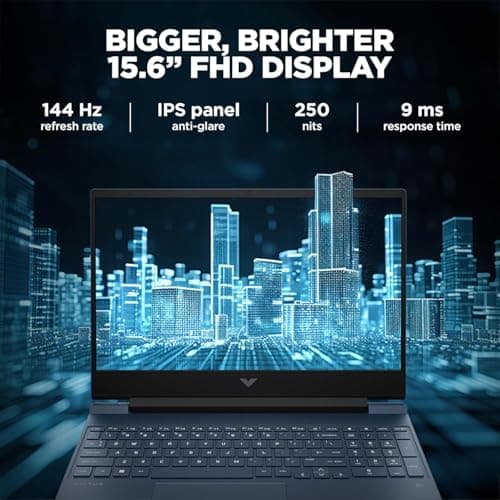 HP Victus Gaming Laptop, 12th Gen Intel Core i7-12650H, 4GB RTX 3050 GPU, 15.6-inch (39.6 cm), FHD, IPS, 144Hz, 16GB DDR4, 512GB SSD, Backlit KB, B&O, Dual Speakers (MSO, Silver, 2.29 kg), fa1411TX 5