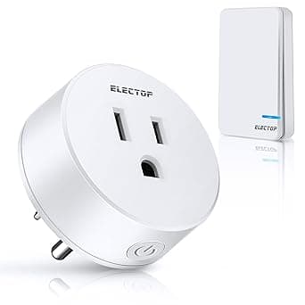 Remote Control Socket Electop Wireless Socket Power Switch Wireless Long Range Electric Switch Plug On/Off for Lights Fans Christmas Lights Home Appliances Programmable