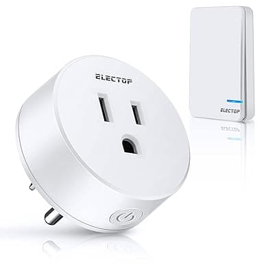 Remote Control Socket Electop Wireless Socket Power Switch Wireless Long Range Electric Switch Plug On/Off for Lights Fans Christmas Lights Home Appliances Programmable