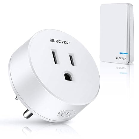 Remote Control Socket Electop Wireless Socket Power Switch Wireless Long Range Electric Switch Plug On/Off for Lights Fans Christmas Lights Home Appliances Programmable