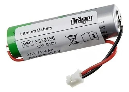 MICROUSB Compatible with Drager 8326186 LBT 0100 Lithium 3.6V/ 2.4AH Replacement Battery(Pack of 1) 2