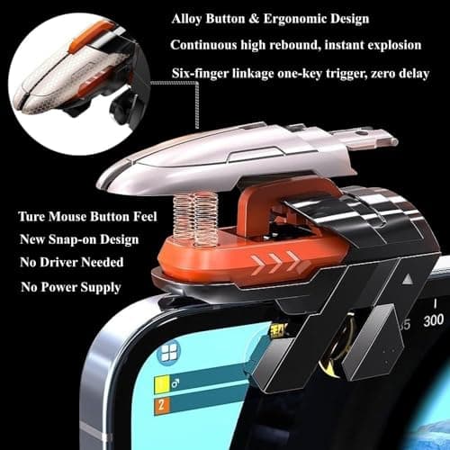 cubonic AK06 Normal Mobile Game Controller Trigger,[Upgraded Version] Mobile Controllers Colorful Trigger Sensitive Shoot and Aim Button. 4