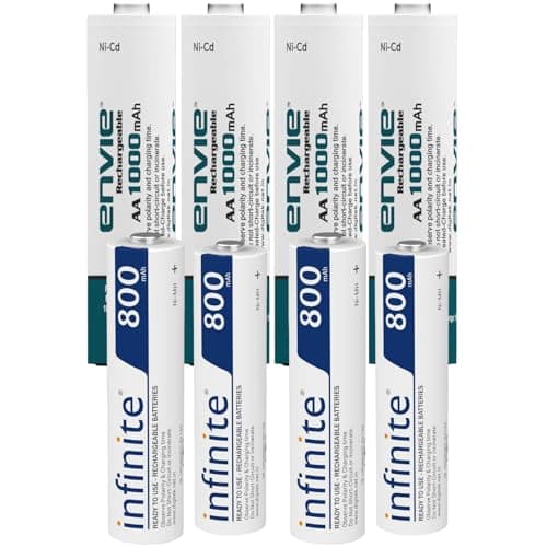 Rechargeable Batteries AA & AAA Combo Ready to Use 1000mAh AA & 800mAh 4PL Battery Infinite Low Self Discharge, Pre-Charged (Pack of 4 Each)