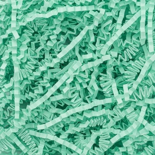 RecraftJoy Mint Green Shredded Paper 100g | Crinkle Cut Paper Grass for Gift Boxes, Gift Hampers & Baskets | Decorative Gift Hamper Filler for Packaging, Crafts, Wedding Return Gifts & Small Business