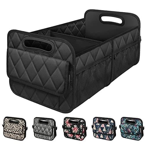 Handcuffs Polyester Car Trunk Organizer Box With Handles | Automotive Accessories | Cars Storage | Collapsible | Kids Toy | Boot | Suv | Truck | Organisers (Black, Beverages) 5