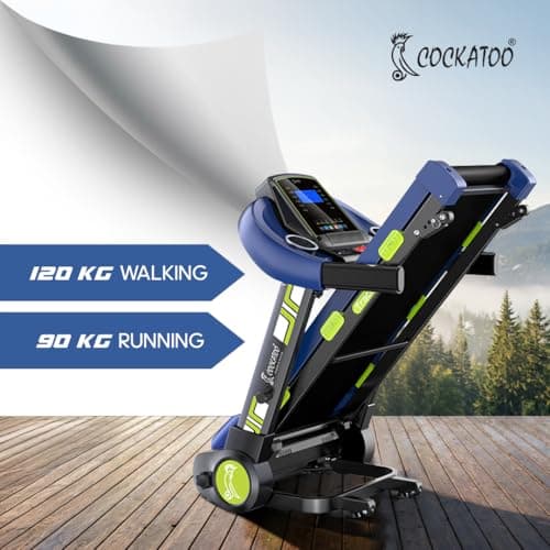 Cockatoo Track Elite 4HP Peak DC Motorized Treadmill for Home, with 3 Level Manual Incline, Max Speed 16 Km/Hr, Max User Weight 120Kg,(DIY Installation- Blue) 5