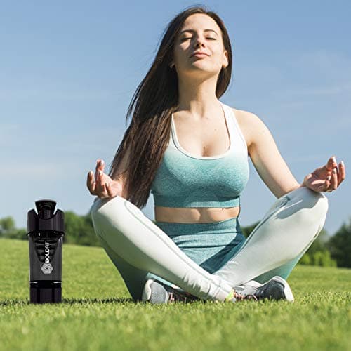 Boldfit Gym Shaker Pro Cyclone Shaker 500ml with Extra Compartment, 100% Leakproof Guarantee, Ideal for Protein, Preworkout and BCAAs, BPA Free Material Sipper Bottle (Black),botb004 5