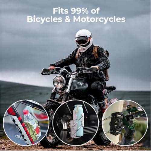 SRPHERE Bike Cup Holder Motorcycle Bicycle Water Bottle Holder Bicycle Bumper Cup Holder 360° Rotation Fit Adaptive Cycling & Motorcycle Cup Holder with Automatic Clamping (Mysterious Black) 5