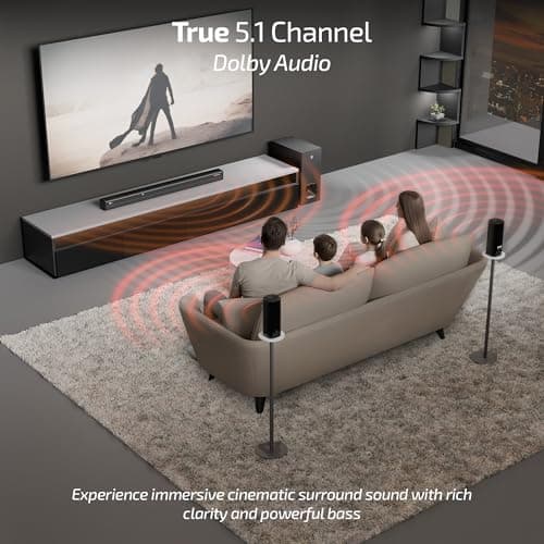 iBall Cinebar 560 800W Soundbar, True 5.1 CH, Dolby Audio, Wireless Subwoofer & Satellites, Triple Driver Audio, 20.32cm Subwoofer, BT v5.3, HDMI ARC, USB, AUX, LED Display, Wall Mountable, EQ Modes 5