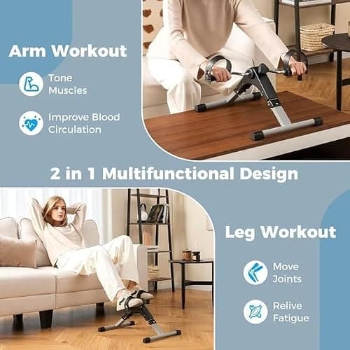 RK Prime™ Mini Cycle Pedal Exerciser – Under Desk Bike for Home & Office | Adjustable Resistance, LCD Display | Arm & Leg Workout | Non-Slip, Portable | Physiotherapy & Seniors 5