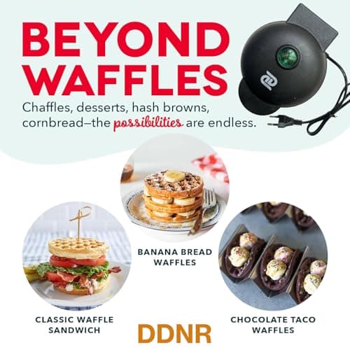 Waffle Maker Machine 3 In 1 Mini Easy To Clean Dual Side Plate, Perfect For Pan Cakes, Dessert, Breakfast - 350 Watts, 4 Inch, Electric Waffle Iron Pancake Maker (BLACK) 2