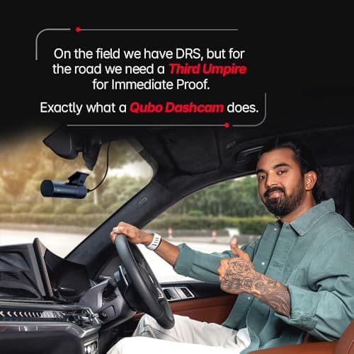 Qubo Car Dashcam Pro X by Hero Group | 3MP 1296P FHD+ Camera | NightPulse Vision | Wide-Angle FOV | Supercapacitor | Built-in Wi-Fi, Mic | App Control | G-Sensor | Up to 1TB Storage | (Midnight Blue) 3
