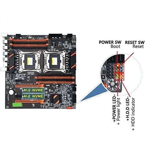 X99 Dual CPU Motherboard LGA2011 Support DDR4 ECC Memory PCB Durable with 2XE5 2697 V3 CPU 14 Core 28 Thread Processor 5