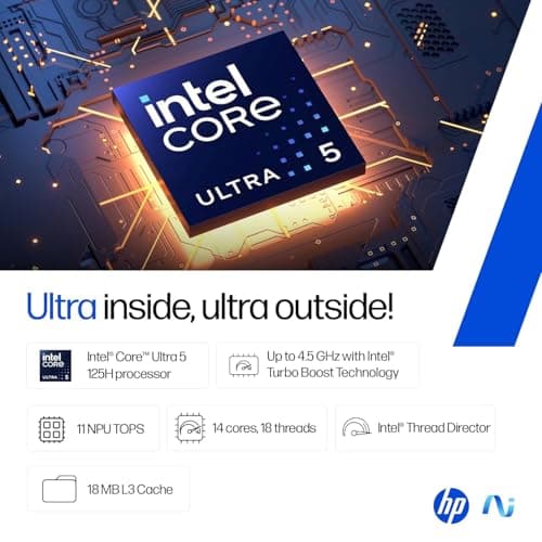 HP 15 Smartchoice, Intel Core Ultra 5 125H, 12 Tops (16GB DDR5, 512GB SSD) FHD, IPS, 15.6''/39.6cm, Win11, M365(1yr)* Office24, Silver, 1.65kg, fd1254TU, FHD Camera w/Shutter, AI Powered Laptop 3