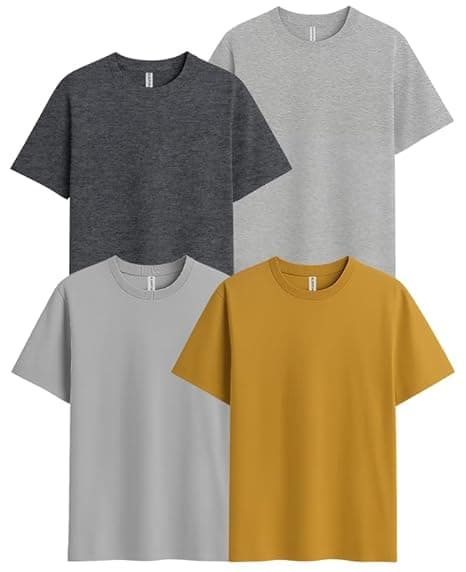 Sleepynuts Men's Regular Fit Round Neck Half Sleeves Solid Casual Wear T-Shirt