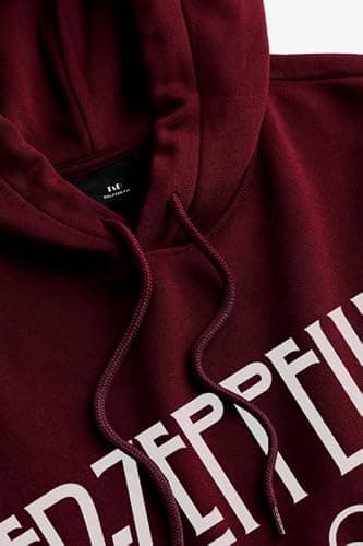 THE DUFFERS Men & Women Cotton Hoodie LadZeppelins Hooded Sweatshirt Maroon XL 2