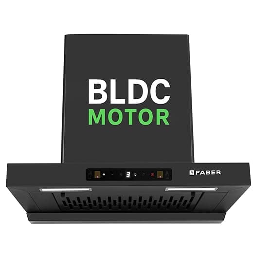 Faber Atom 60cm 1500m³/hr BLDC Autoclean Filterless T-Shape Chimney|Built In Oil Collector|Touch & Gesture Control|8Yr Motor,2Yr Comprehensive Warranty by Faber | Hood ATOM BLDC TC FL HC SC BK IN 60
