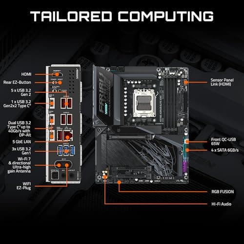 GIGABYTE X870E AORUS Elite X3D AMD AM5 LGA 1718 ATX Motherboard, Supports AMD Ryzen 9000/8000/7000 Series Processors, DDR5, 16+2+2 Power Phase, 4X M.2, PCIe 5.0, WiFi 7, 5 GbE, 5-Year Warranty 3