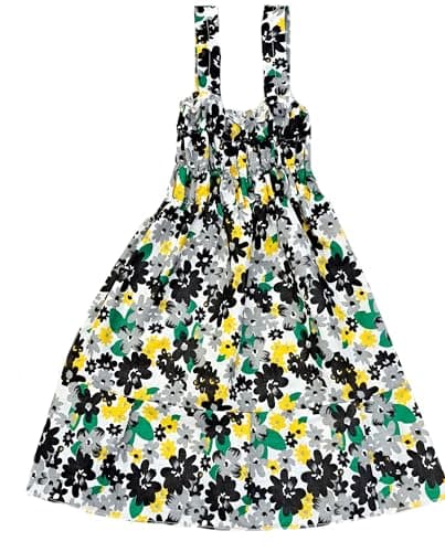 Baby Girl Knee-Length Mudgal India Creations Cotton Cute Collection Summer Wear(Pack Of 4 Nos) Dress Cum Jhabla/Frock (Color May Be Change If Same Color, 0-8 Years) (Yel/Gr Set, 7-8 Years), Assorted 5