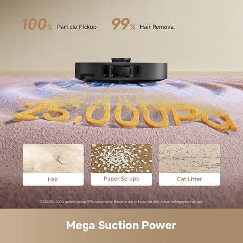 DREAME L50 Ultra CE Robot Vacuum and Mop, 25000Pa Strong Suction, Auto-Empty, 80°C Hot Water Mop Self-Cleaning, Self-Drying, Auto Refill, Edge Cleaning, Ideal for Pet Hair & Carpets 2