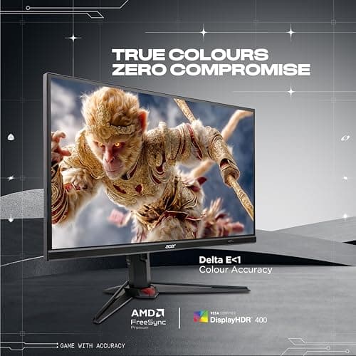 Acer Nitro XV272K V5 27 Inch UHD (3840x2160) IPS Agile Splendor Gaming Monitor | 160Hz Refresh, Delta E<1, FHD 320Hz Through DFR, G-Sync & FreeSync Compatible, Smart Dial, Eyesafe Certified – Black 5
