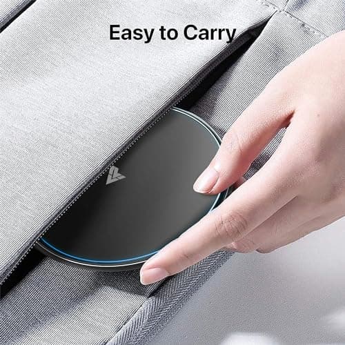 Vaku Luxos® 15W Wireless Charger Albany Series Fast Charging Pad PD Qi-Certified with Type C Cable for iPhone 15/15 Plus/15 Pro/15 Pro Max, iPhone 14/14 Plus/14 Pro/Max, iPhone 13/12/11 Series-Black 5