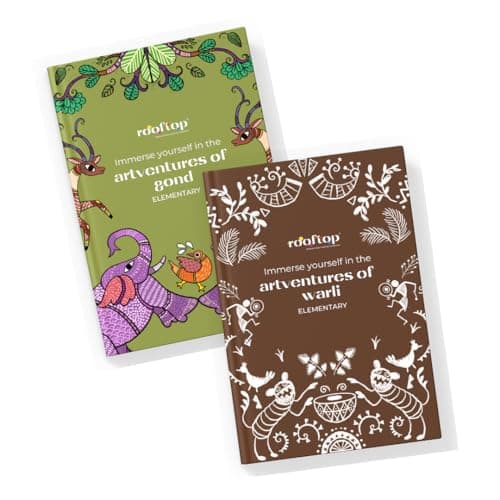 Rooftop Artventures of India – Tribal Folk Art Combo (2 Softcover Elementary Books: Warli & Gond) | Learn Traditional Tribal Art, Step-by-Step ... & Indian Folk Culture for Kids & Adults