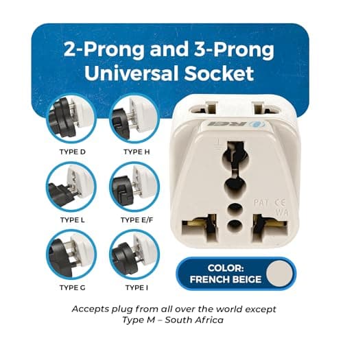 OREI India to Australia Plug Converter, New Zealand & China & More - Type I - 2 in 1 - Perfect for Laptop, Camera Charger and More - CE Certified - RoHS Compliant - Beige - 5 Years Warranty 3