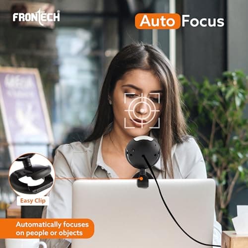 FRONTECH Digital Webcam with Built-in Mic & LED Lights, 30 FPS, Plug and Play USB Interface, Auto White Balance, for Video Calling, Live Streaming, Online Classes, Laptop/PC/TV (2251, Black) 5