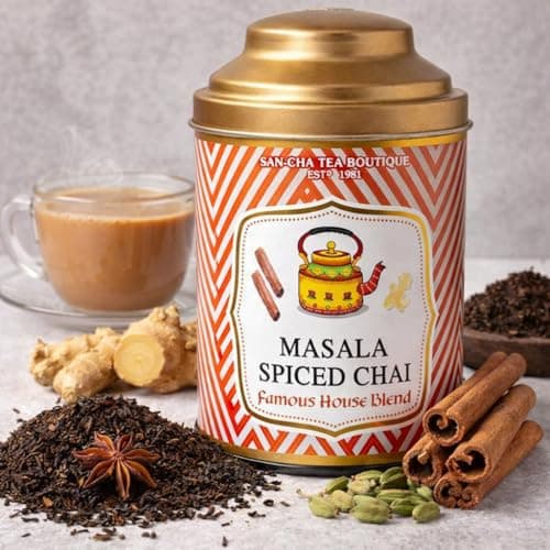 Sancha Tea Boutique, Masala Chai, Original Masala Blend with Ginger, Cardamom & Cinnamon, Premium Assam Tea Blend, 100g Whole Leaves 3