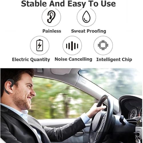 Drumstone (𝐋𝐢𝐦𝐢𝐭𝐞𝐝 𝐓𝐨𝐝𝐚𝐲 Bone Conduction Bluetooth Ear Hook Headset, with Dual Device Connection, Fast Charging & Compact Design for iOS & Android 𝟏𝟓 𝐘𝐞𝐚𝐫𝐬 𝐖𝐚𝐫𝐫𝐚𝐧𝐭𝐲 5
