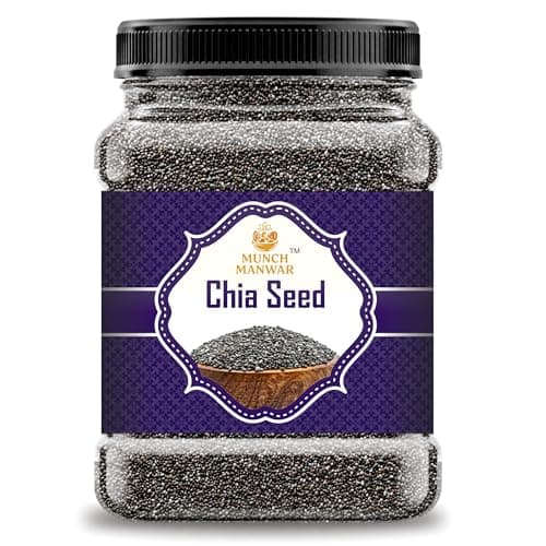 MUNCH MANWAR Chia Seeds Raw Superfood Seeds Rich in Protein Fiber Omega 3 Healthy Snack for Weight Management Smoothies Detox Jar Pack (250 Gram)