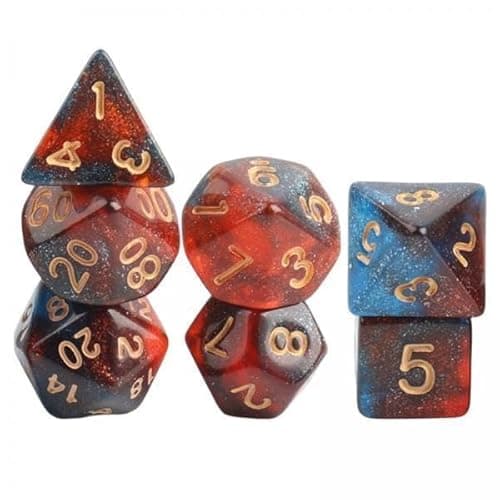 ATORSE® 2x7x Polyhedral Dice Party Game Dice Game for DND Table Game Star Dark Red