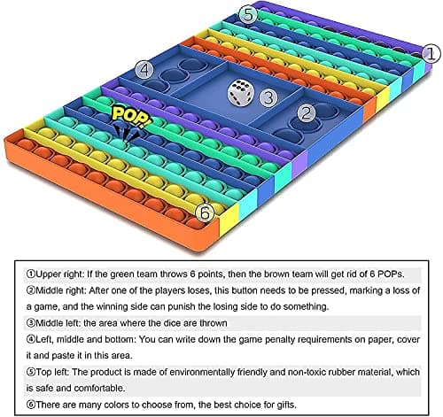Chocozone Pop It Ludo Board Game for Kids Toys for 6 + Years Boys & Girls Family Games(29cm), Multicolor 2