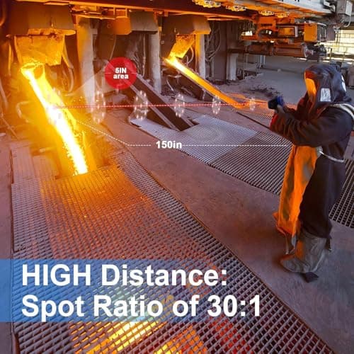SKYKING 1500°C Industrial Infrared Thermometer Gun | Non Contact IR Pyrometer Temperature Gun with Dual Laser & Adjustable Emissivity | High Temp Thermometer for Furnace, Kiln, Foundry, Metal Casting 3