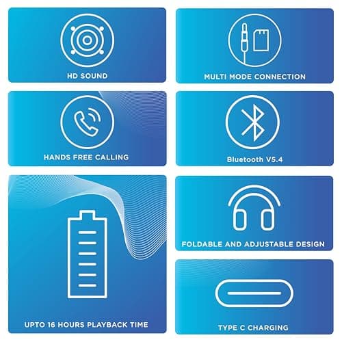 URBN Thump 550 Bluetooth 5.4 Wireless On Ear Headphone | HD Sound | Deep Bass | in-Built Mic | Type-C Charging | Foldable | Aux | Micro SD Card | 1 Year Replacement Warranty (Camo) 3