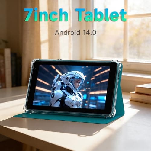 NOVOJOY 7 Inch Tablet with Case, Android 15 Tablet PC, 32GB Storage 8GB RAM Tabletsa Quad-Core Processor Android Tableta pc Dual Camera, WiFi, BT Computer Tabletas.(with Tablets Cover),Navy Blue 2