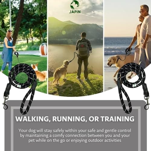 JAPIN Nylon Rope Dog Cord Leash Training Leash for Small to Large Dogs with Heavy Duty Hook (12 MM) 5