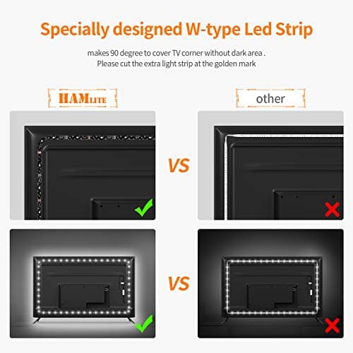 Bias Lighting 60 65 inch TV LED Strip Lights Backlight Kit - 14.4ft USB Powered RGBW 6500K White LED Light Strip with RF Remote Controller for Home Theater Game Room Bedroom Mood Lighting Deor 3