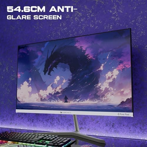 Zebronics Full HD LED Monitor, 21.5 Anti-Glare Screen, 100Hz Refresh Rate, Ultra Slim, Bezel-Less Display, 250nits Brightness, HDMI & VGA, Wall Mountable (A122) 3