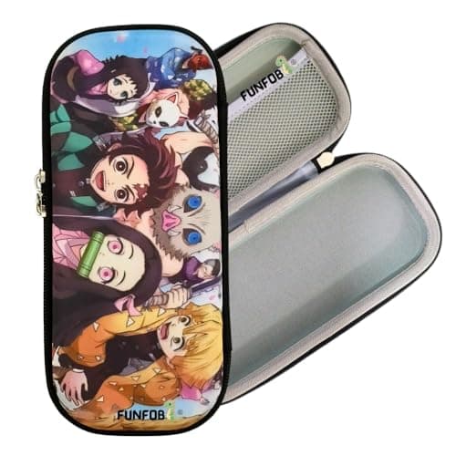 Funfob Polyester Demon Slayer Pencil Case For School & College | Zenitsu & Others, Black