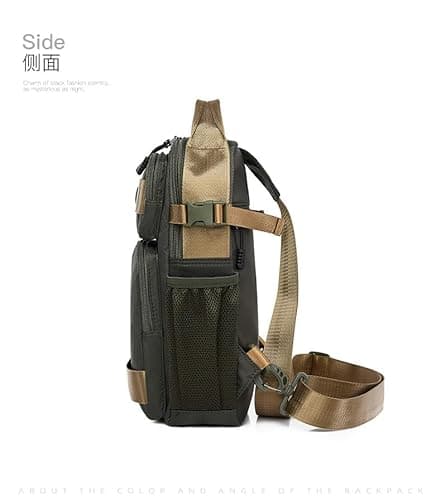 Spiffy Slim Waterproof Polyester Crossbody Sling Bag, Anti-Theft Chest Backpack for Men & Women, College Bag, Shoulder Travel Backpack for Outdoor Work, Handbag 6