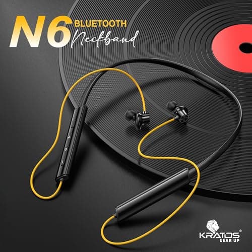 Kratos N6 Bluetooth Neckband with 55H Playtime, Deep Bass, Stereo Sound, HD Calls, Magnetic Earbuds, Voice Assistant, Type-C Fast Charging, Rich Audio, Hollow Switch for Comfort & Style 5