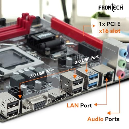 FRONTECH H110 Chipset Motherboard with 2xDDR4 RAM Slots LGA1151 Supports 6/7/8th (SKYlake), 14nm CPUs Processors | 2xUSB 3.0, 4xUSB 2.0 | 4xSATA Slots | NVME Slots, 1xPCIEX16, 1xHDMI, 1xVGA (FT-0475) 3