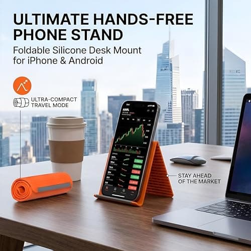 Crafty India Portable Foldable Silicone Aluminum Phone Holder 2026 Flexible Phone Stand for Desk & Travel, Adjustable Non-Slip Universal Phone & Tablet Holder for Home, Kitchen, Office, Treadmill 2