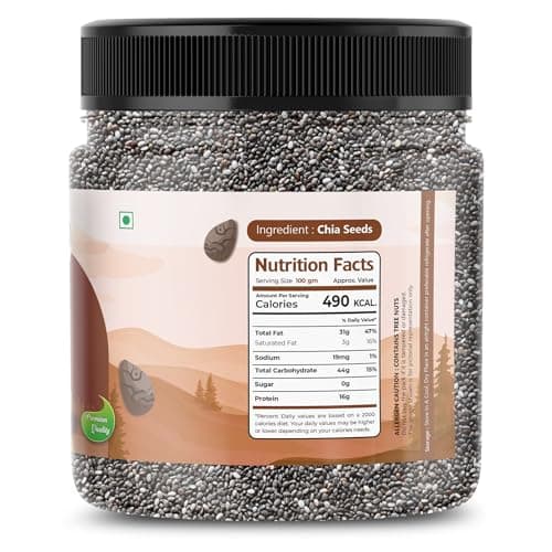 Flavour Foodie Chia Seeds 250GM- Natural Hydrator for Summers | High Protein & High Fibre Seeds for Eating | Resealable Jar Pack | Premium Grade | Superfood for Smoothies, Salads & Baking 2
