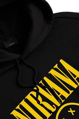 THE DUFFERS | Nirvana Hoodie for Men's & Women's Cotton Hooded Hoodies Sweatshirt Unisex Black 3