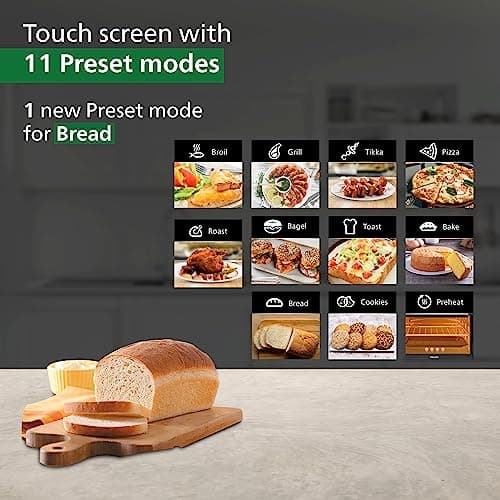 Philips HD6977/00 55 Litre Digital Oven Toaster Grill, 2000W, with Opti Temp Technology, Temperature control, Convection Mode, Chamber light and 11 preset menus, Inner Lamp 5